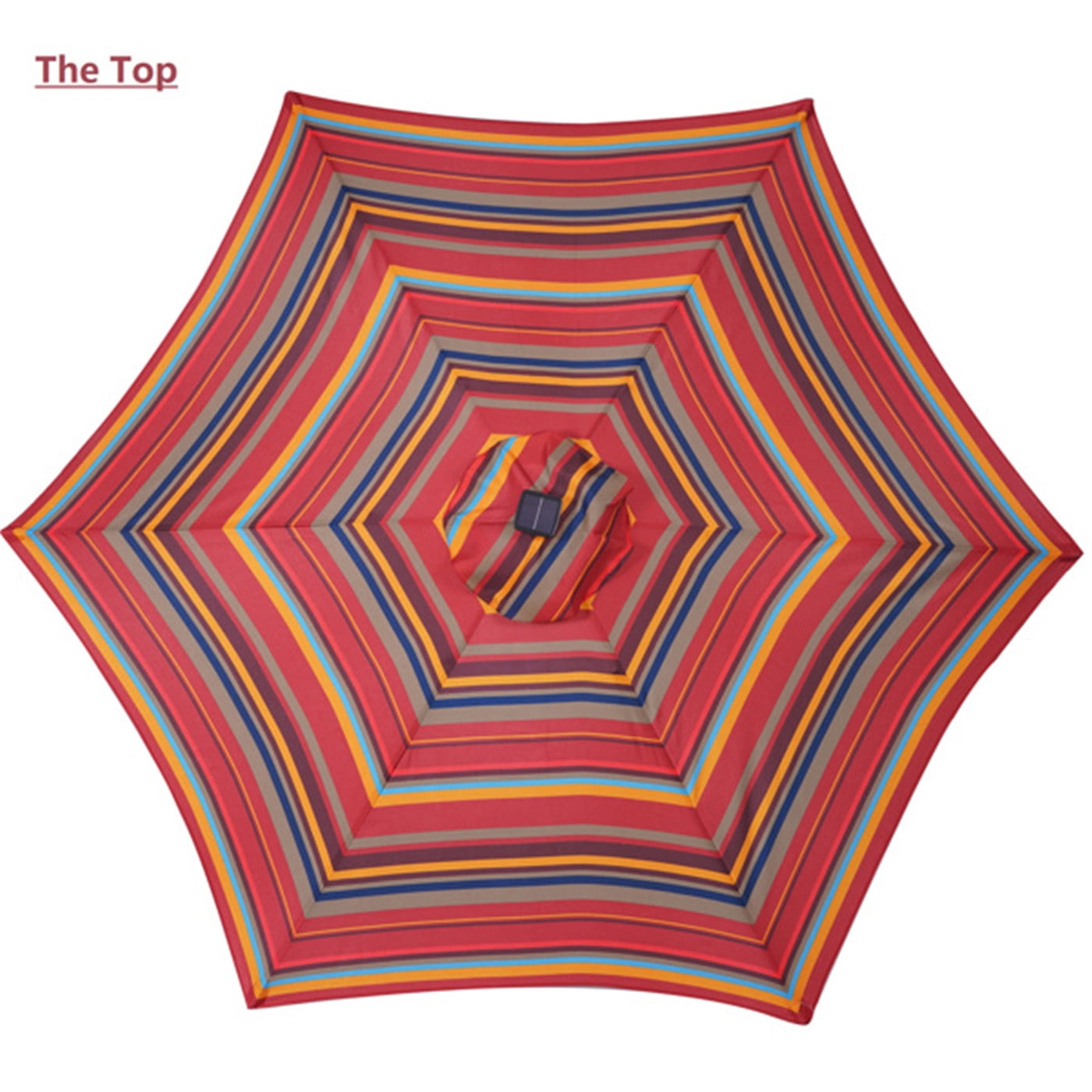 Outdoor Patio 8.7-Feet Market Table Umbrella with Push Button Tilt and Crank, Red Stripes With 24 LED Lights, Outdoor Umbrella for Garden, Deck, Backyard, Pool and Beach, Red striped