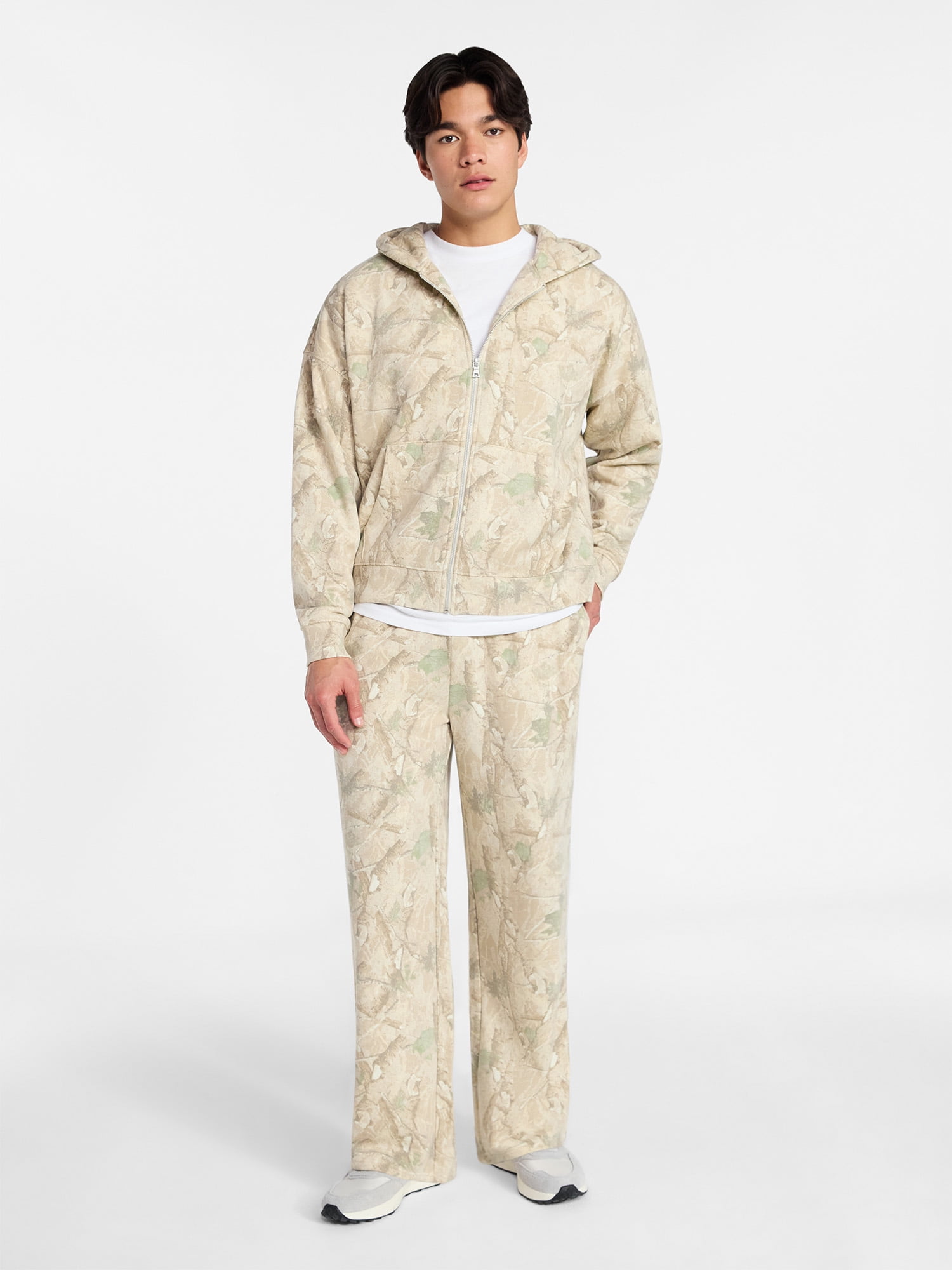 No Boundaries Zip Hoodie with Long Sleeves, Men's XS-4XLT