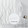 thumbnail image 2 of Ombre Grey Shower Curtain for Bathroom with Hooks Extra Long Shower Curtain Set Stripe Bath Curtains Decorative White Shower Curtains Water Repellent Washable, 72x84, 2 of 6