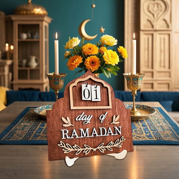 Aïd Moubarak - Décoration de table islamique | Cadeau idéal pour les musulmans