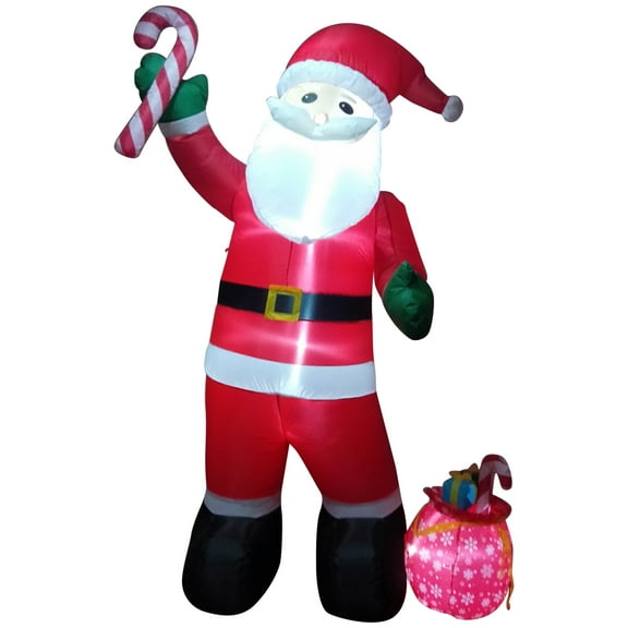 Northlight LED LIghted Inflatable Santa Claus with Toy Sack Outdoor Christmas Decoration - 8'