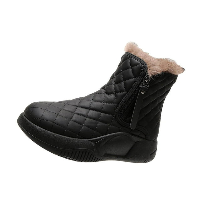 Bottes de Neige d'Hiver Doublées Chaudes Bottines Mode pour Dames Randonnée Randonneur Hiver 40 Noir