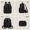 thumbnail image 4 of RAINSMORE Backpack Purse for Women PU Leather Backpack for Work Office Small Fashion Daypack for College Travel,Black, 4 of 8