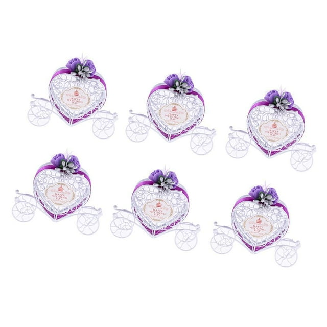 6 uds Metal amor corazón carruaje dulces Chocolate caramelo regalos caja boda Favor Púrpura Colcomx Caja del caramelo del carro
