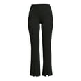 thumbnail image 4 of Time And Tru Women's Ponte Bootcut Pants with Front Slit, 4 of 5