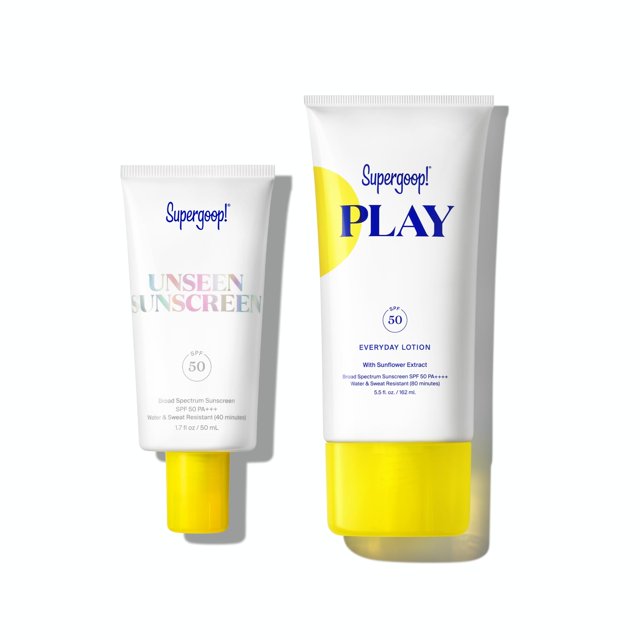 Paquete de protección solar Supergoop! Unseen SPF 50 50 ml + PLAY SPF 50 162 ml