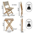 thumbnail image 3 of Javea Modern Coastal 3-Piece Acacia Wood Outdoor Folding Bistro Set, Beige/Teak Brown, 3 of 9
