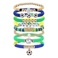 thumbnail image 2 of Stackable Soft Modeling Material Beaded Bracelets, Soccer Cup 2026 Merchandise, Soccer Team Gifts, 8Pc Soccer Cup Fan Accessory Set, 7 Inch Stretch Adjustable Wristband for Match, 2 of 6