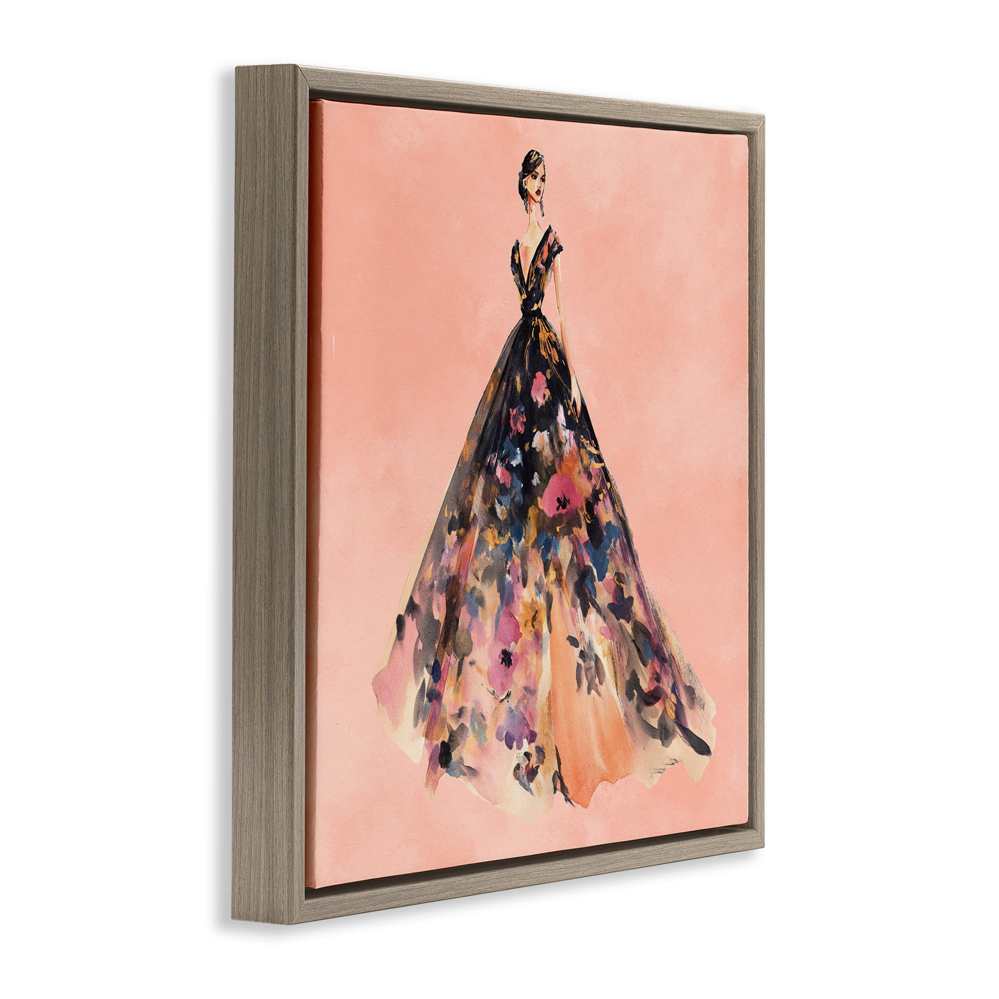 Stupell Industries Rose Gold Night Brown Framed Floater Canvas Wall Art, design by Svetlana Aleynikova