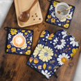 thumbnail image 5 of Pioneer Flower Kitchen Oven Mitt and Pot Holder Sets 4 Pcs for Baking, Cooking and Grilling, Heat Resistant Up To 392 °F, 5 of 7