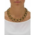 thumbnail image 3 of PalmBeach Jewelry Yellow Goldtone Black Rhodium-Plated Curb Link Necklace 19" or 34", 3 of 5