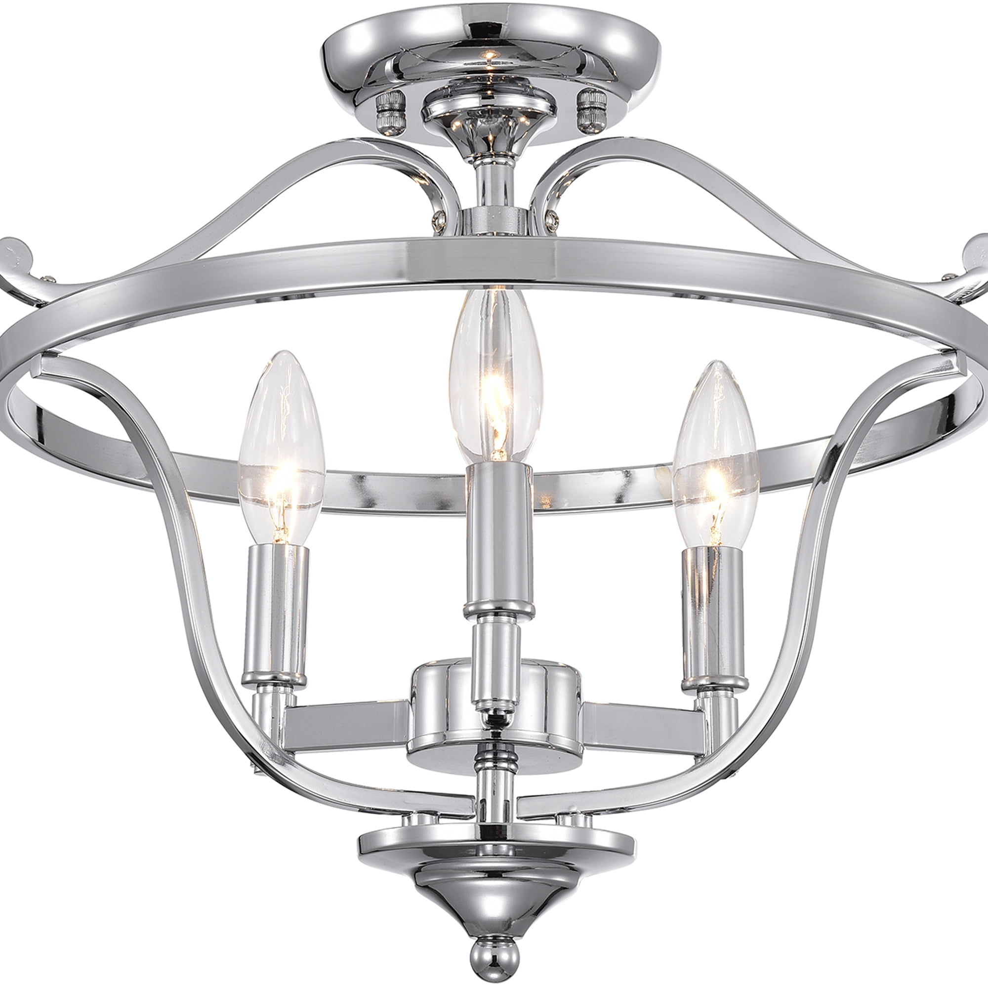 Warehouse of Tiffany Karl Chrome 3-Light Semi-Flush Mount Light