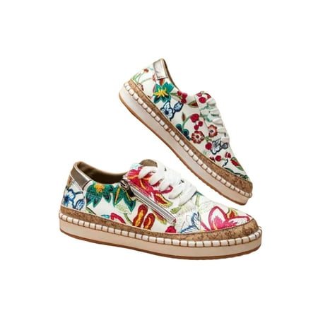 

Fangasis Women Lace up Sneakers Fashion Casual Flats Loafers Lady Walking Driving Travel Office Shoes