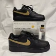 thumbnail image 1 of Ni&ke Air Force 1 Low Black (Taupe Custom Painted Swoosh) SC-#76B, 1 of 6