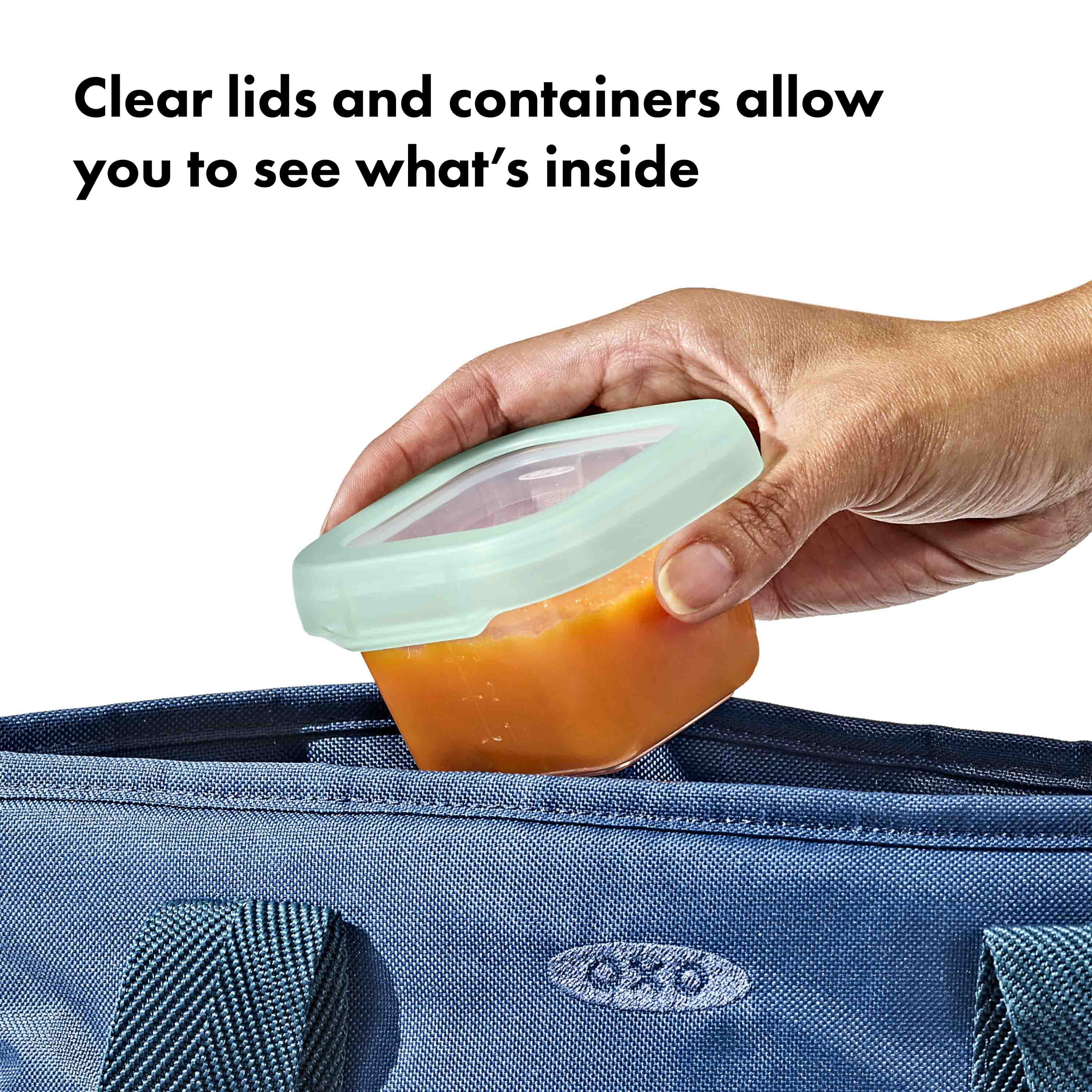 OXO Tot Baby Blocks Food Storage Container Set, 2 oz. & 4 oz., Opal, 12-Pack, For Infants Ages 0-12 Months