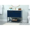 thumbnail image 2 of 40 inch single bathroom vanity in blue with backsplash, 2 of 8