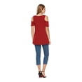 thumbnail image 4 of CEASIKERY Women's Casual Cold Shoulder Tunic Tops Loose Blouse Short Sleeve Shirts, 4 of 5