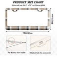thumbnail image 2 of Brown Plaid License Plate Frame, Aluminum Car Tag Frames, 2 Pack Universal Car License Plate Covers with 2 Holes and Screws Decorative, 2 of 7