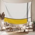 thumbnail image 2 of Geomrtic Yellow, Tapestry for Bedroom Wall Hanging Tapestry, Abstract Stripes Patckwork Modern Art Ceiling Backdrop Tapestries Poster Blanket Wall Decor for Teens Room Living Room Dorm 59" x 90", 2 of 8