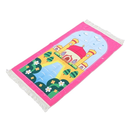 Rupoun Praying Rug with Tassels Soft Cotton Portable Knee Mat for Women Men Kids Meditation 11.81 inches / 30 cm