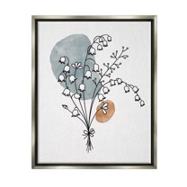 Stupell Industries Lily of the Valley Wildflower Graphic Art Luster Gray Floating Framed Canvas Print Wall Art, Design by JJ Design House LLC