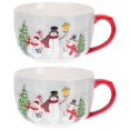 thumbnail image 4 of JUNWELL 2pcs Ceramic Cereal Cup Christmas Mug Christmas Breakfast Cup Christmas Gift Mug Soup Cup, 4 of 6