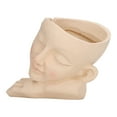 thumbnail image 3 of Head Planter,Face Flower Pot Sleeping Head Planter Pot Succulent Planter Sturdy Construction, 3 of 9