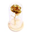 thumbnail image 2 of Rose In Glass Dome Wooden Base Led Dome with LED Flower Lamps Golden, 2 of 9