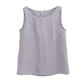 thumbnail image 3 of Amazhiyu Womens Linen Crewneck Sleeveless Tank Tops Basic Summer Casual Loose Tanks Shirts, 3 of 5