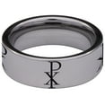 thumbnail image 4 of Chi Rho Tungsten Carbide Ring, 4 of 9