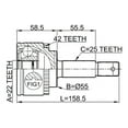thumbnail image 2 of Febest OUTER CV JOINT 22X55X25 # 0210-N16A42 OEM 39211-BM527, 2 of 2