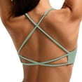 thumbnail image 4 of OSOLU Women's Yoga Bra With Chest Pad Back Backless Sport Solid Color Underwear Vest Workout Sports High Support Comfortable Bralettes Mint Green XL, 4 of 4