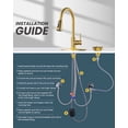thumbnail image 7 of Wowow Kitchen Faucet with Glass Rinser: WOWOW Stainless Steel Kitchen Sink Faucet and Cup Rinser Combo for Kitchen Sink 2 or 4 Hole, Gold, 7 of 7