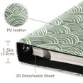 thumbnail image 3 of FORMRS 3 Ring Photo Album 4"x6" Self Adhesive Large Capacity PU Leather Cover, Retro Green Abstract, 3 of 8