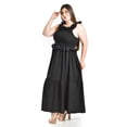 thumbnail image 2 of Vestido largo con olanes Roman Fashion/ Tallas Extras, 4360 (Negro) negro 42, 2 of 6
