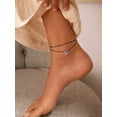 thumbnail image 4 of Suplight Black Butterfly Anklets for Women Stainless Steel Dainty Layered Waterproof June Alexandrite Birthstone Bead Foot Chain Ankle Bracelets Beach Foot Jewelry Gifts for Sister Friends, 4 of 6