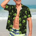 thumbnail image 5 of KLL Men's Hawaiian Shirt Short Sleeve Button Down Beach Shirts-Skulls And Cobwebs, 5 of 5