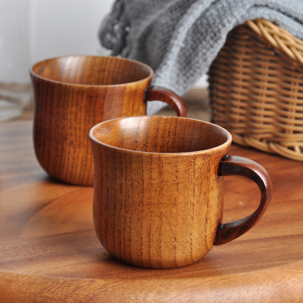 5 Oz Teak Wood Coffee Cup Tea Cup Natural Wood Color Drink 