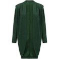 thumbnail image 4 of Womens Cardigans Sweater Solid Color Outwears Long Sleeves Plus Size Open-Front Knit Chunky Long Coat with Pocket, 4 of 7