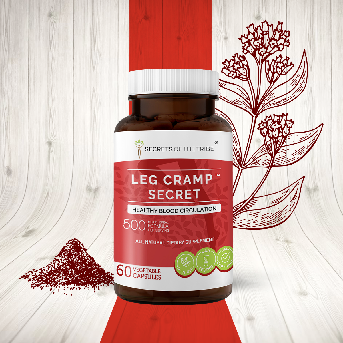 Leg Cramp Secret 60 Capsules, 500 mg, Original Quinine formula