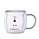 thumbnail image 1 of Linda taza de té con forma de oso, taza de café con asa, taza de leche de 250 ml, taza de café de vidrio con doble aislamiento, cumpleaños personal, día de San Valentín y regalo de vidrio para, 1 of 5