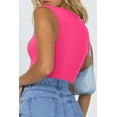 thumbnail image 2 of Women's Seamless Bodysuit Square Neck Sleeveless Tapered Shoulder Straps Tank Tops Summer, 2 of 4