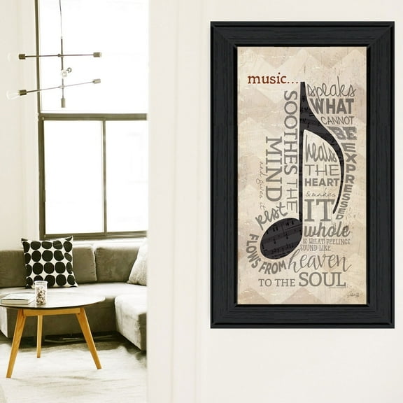 Music By Marla Rae Printed Black Framed Wall Art Wood Multi-Color