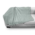 thumbnail image 3 of Floral Soft Flannel Fleece Blanket, Geometric Pattern of Rounded Squares and Flowers Simple Eastern Style Image, Cozy Plush for Indoor and Outdoor Use, 50" x 60", Pale Teal and White, by Ambesonne, 3 of 6
