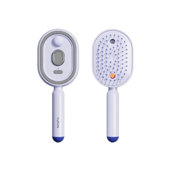 Red Light Therapy Hair Brush, Nano Mist Spray Detangling Comb, Electric Scalp Massager, Self-Cleaning Anti-Static Hair Care Tool for Frizz Relief