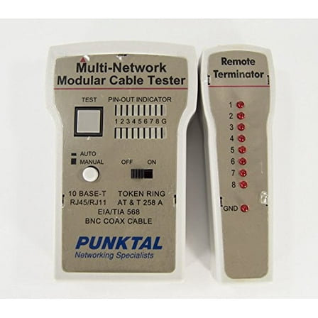 Remote Telephone and Data Line Tester for RJ11, RJ45, and Coax Cable with BNC by Electronix Express