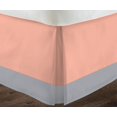 thumbnail image 3 of D.N.G. BEDDINGS 1 Piece Split Corner Two Tone Tailored Bed Skirt, Queen Size 6 Inch Deep Pocket, 800 Thread Count, 100% Egyptian Cotton, Solid Peach/Silver Color., 3 of 3