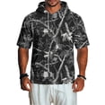 thumbnail image 2 of UDAUDU Mens Camo Shirts with Hood Lightweight Breathable Short Sleeve Hoodies Athletic Fall Trendy Tops Black 3XL, 2 of 8