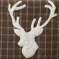 thumbnail image 2 of Fennco Styles Brown Lodge Plaid Reindeer Decorative Throw Pillow 18"W x 18"L, 2 of 3