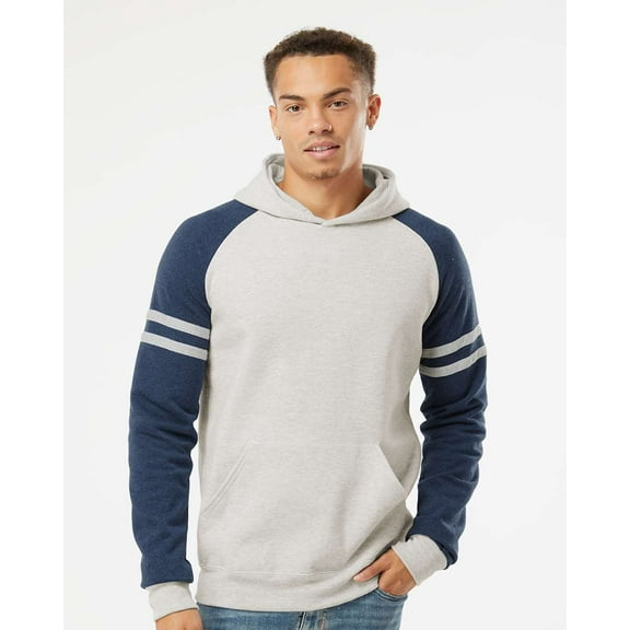 JERZEES Nublend Varsity Colorblocked Raglan Hooded Sweatshirt